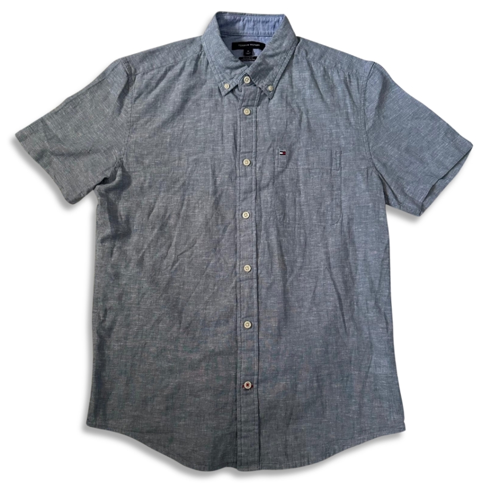 Tommy Hilfiger Medium Linen Short Sleeve Button Down